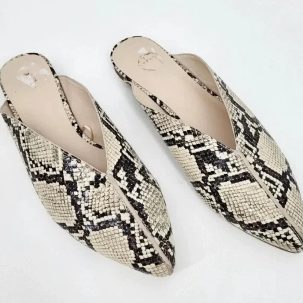 H by Halston Snakeskin Slides Mules size 8 - Picture 1 of 10